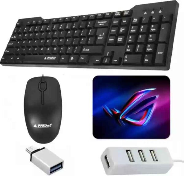 ProDot Multimedia Slim Keyboard, Mouse USB Hub 3.1, Mouse Pad, OTG-type C ProDot 5 In 1 Combo Set